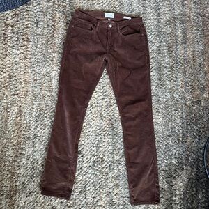 Frame Denim Brown Corduroy Pants Straight Leg